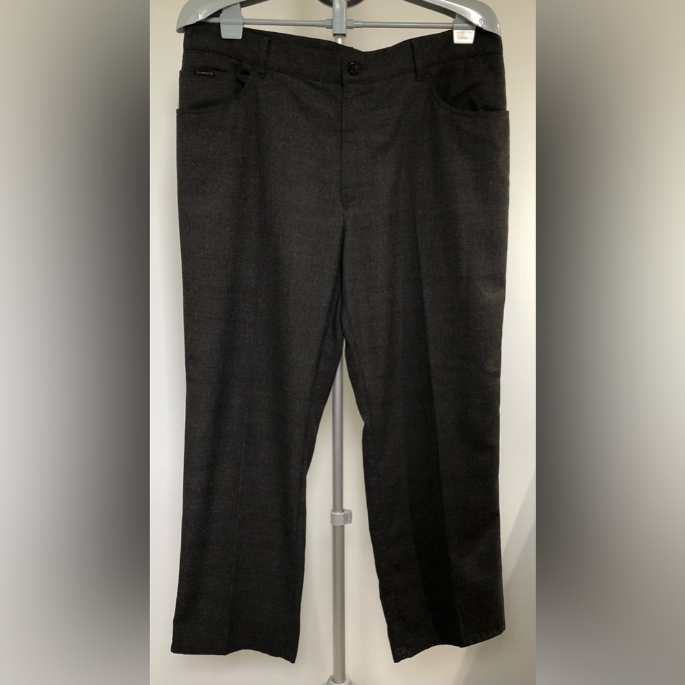 ALBERTO Jean Style Men's Dress Pants Dark Grey EUR Size 56